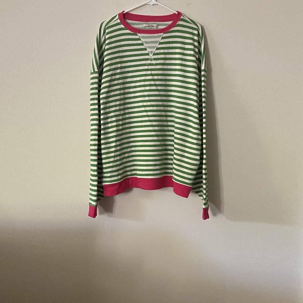 Free People Classic Striped Oversized Crewneck NWOT - Picture 5 of 7